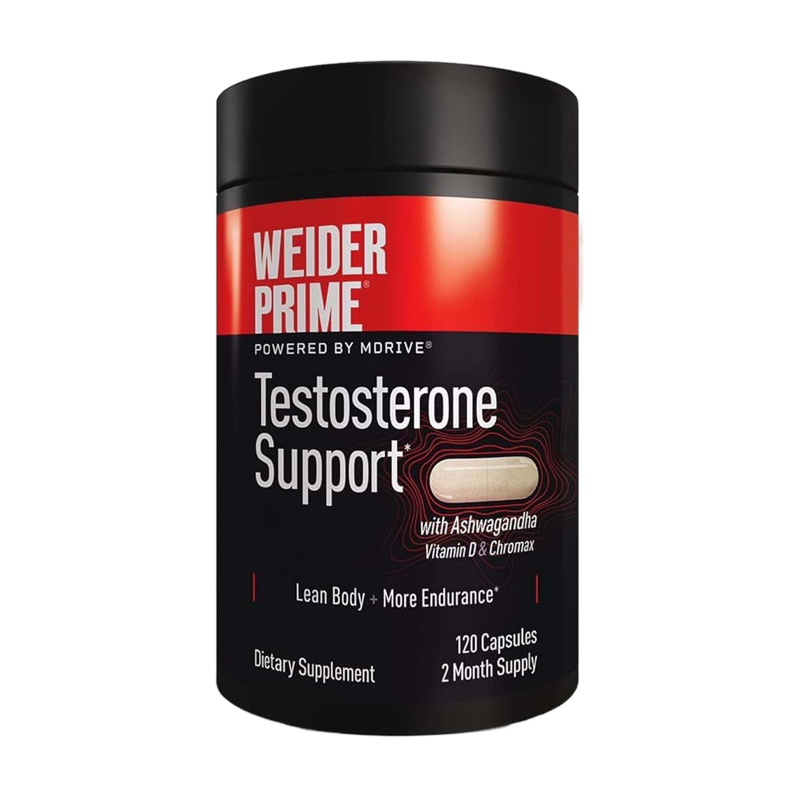Weider Prime suplemento de testosterona, cápsulas para apoyo diario