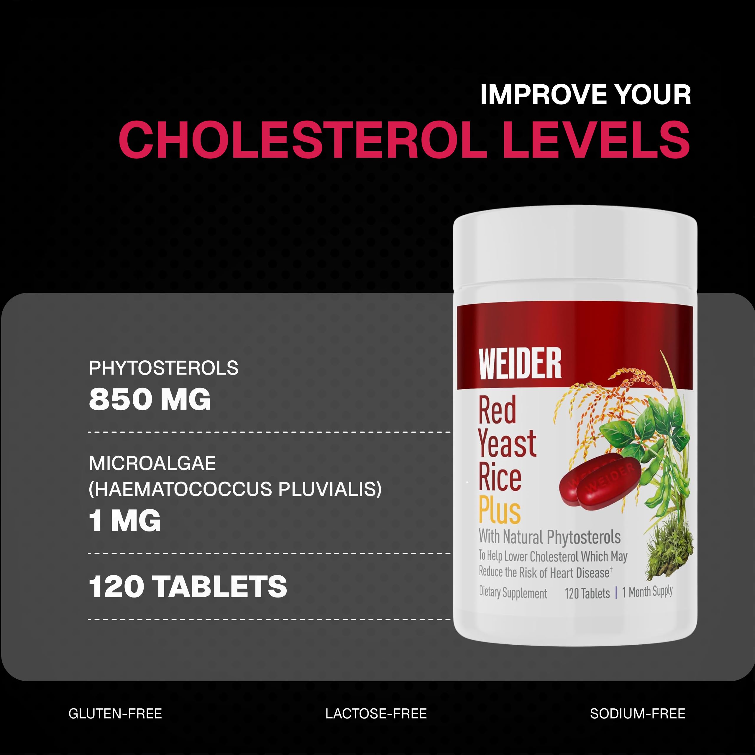 Cápsulas de Weider Red Yeast Rice Plus fáciles de tomar