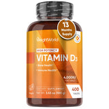 WeightWorld D3 4000 UI envase, tabletas para ingesta diaria.