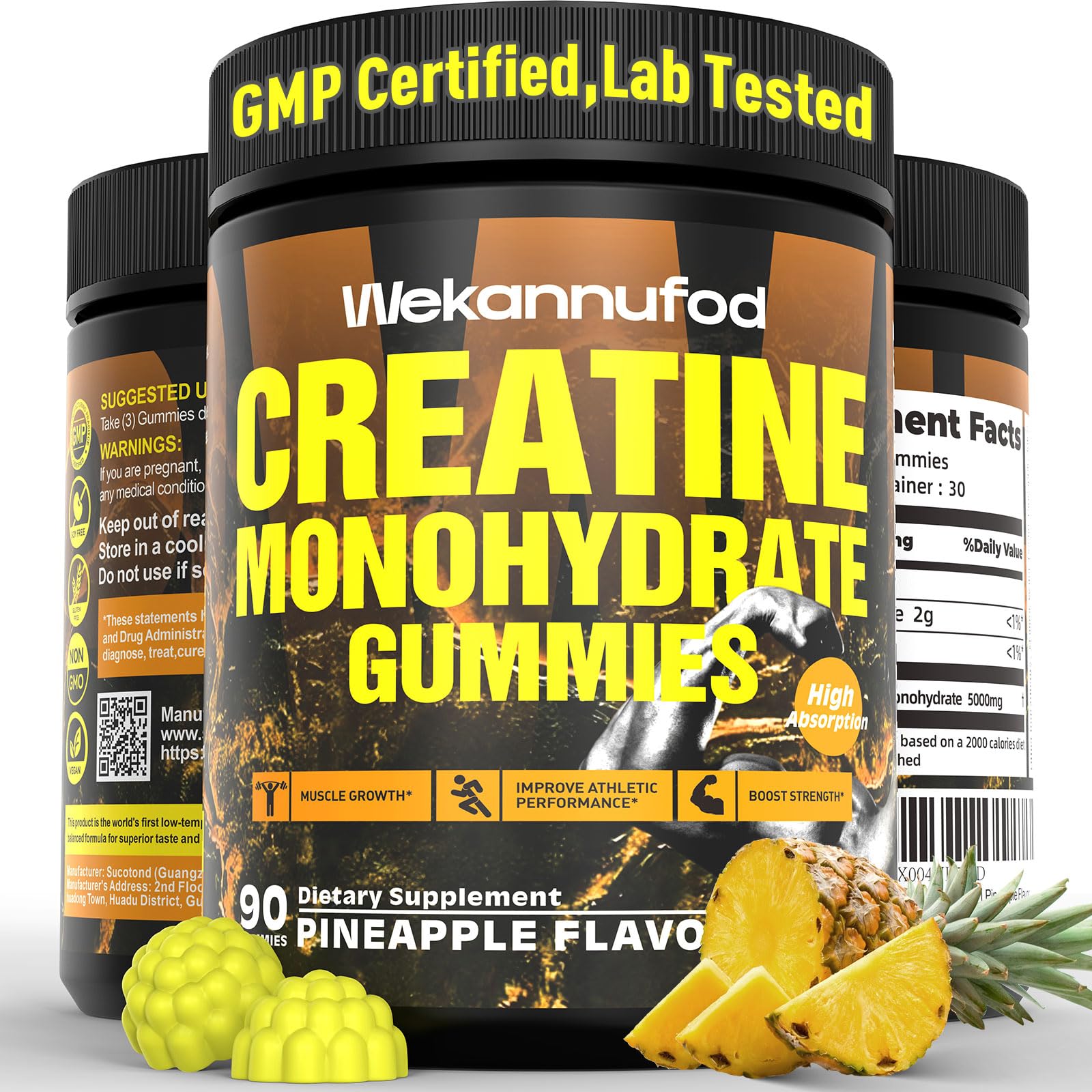Gomitas Wekannufod con creatina en empaque práctico para entrenamientos