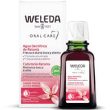 Weleda Enjuague Bucal Ratanhia en botella, frescura diaria y cuidado suave.
