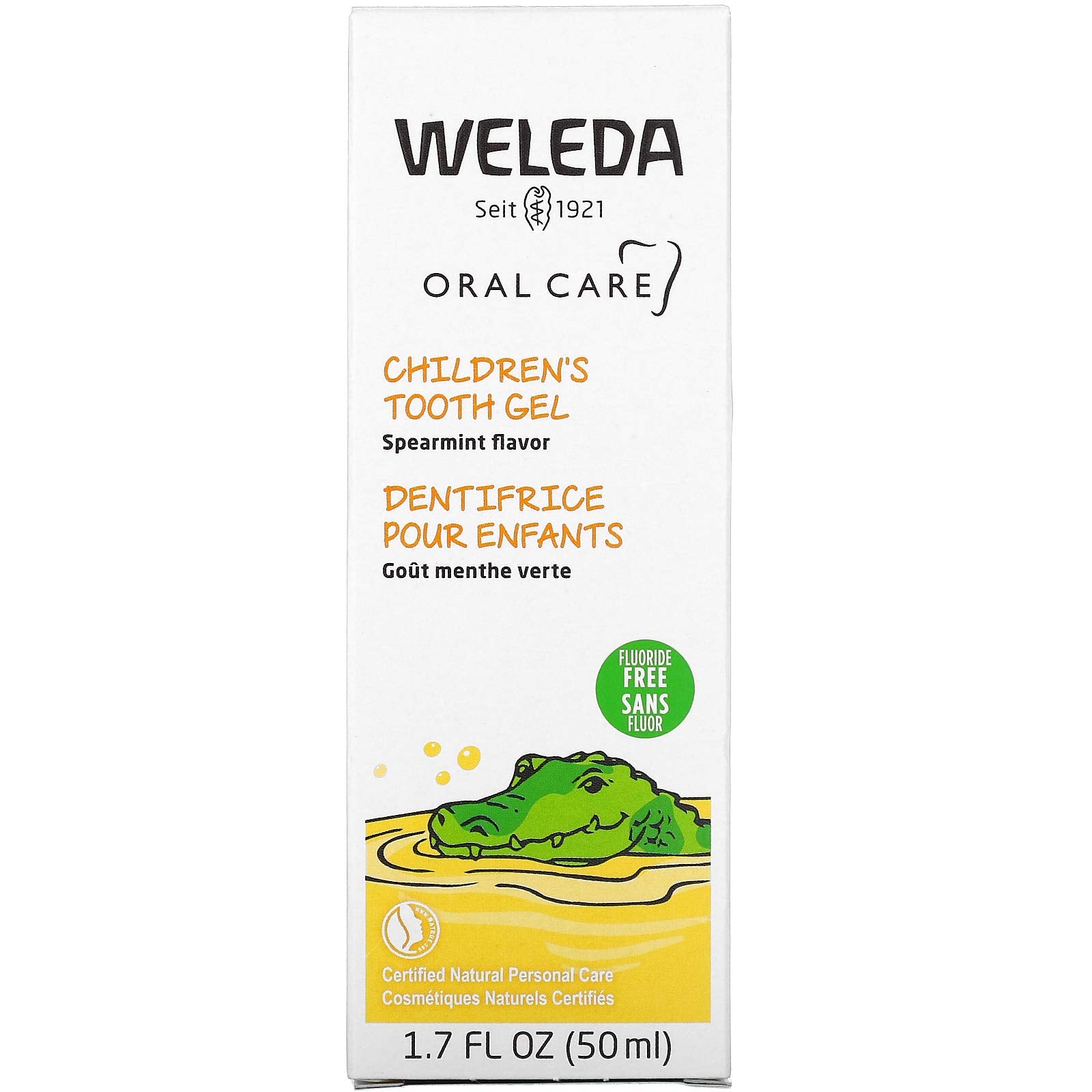 Weleda gel dental infantil envase, empaque, para higiene bucal diaria de niños