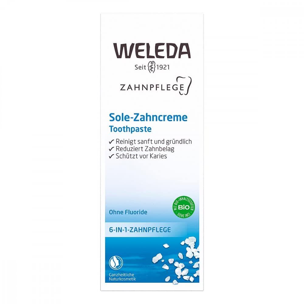 Weleda Pasta de Dientes Natural con Sal, paquete 70 g para uso diario y limpieza suave.