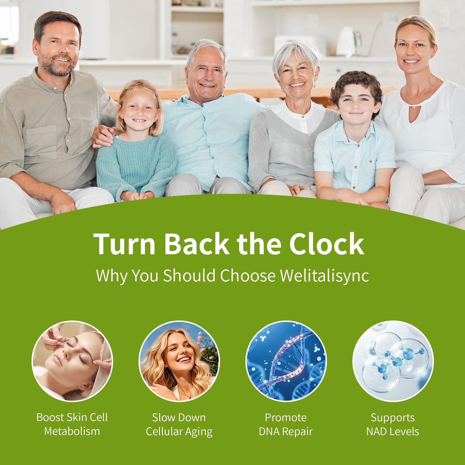 Welitalisync NAD estilo de vida activo, energía sostenida durante el día