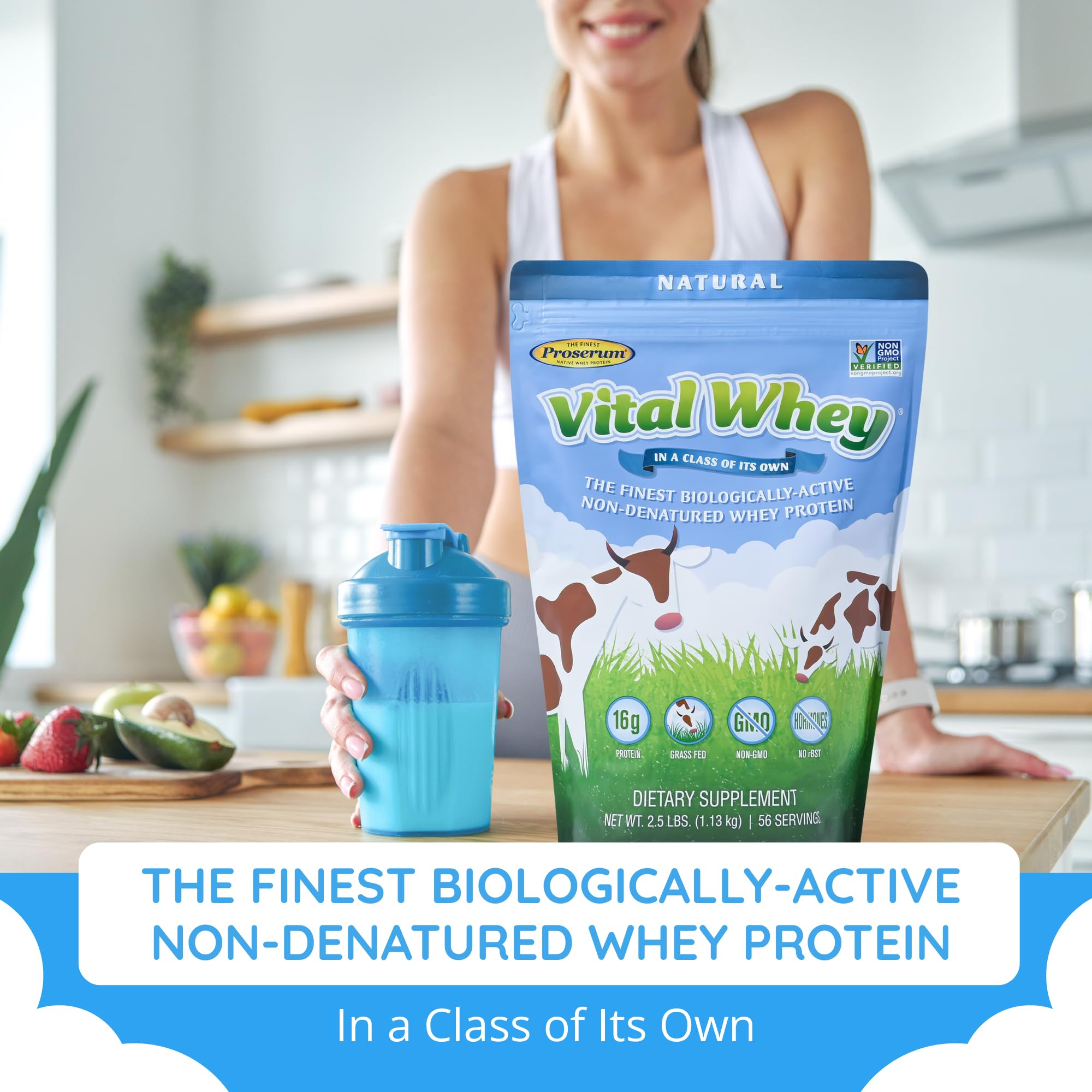 Vital Whey de Well Wisdom: medidor para porciones precisas tras entrenar