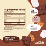 Wellah Colostro Rocky Road, cuchara en vaso para preparación rápida