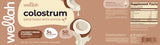 Wellah Colostrum crema de coco, certificaciones NSF GMP, pruebas de calidad.
