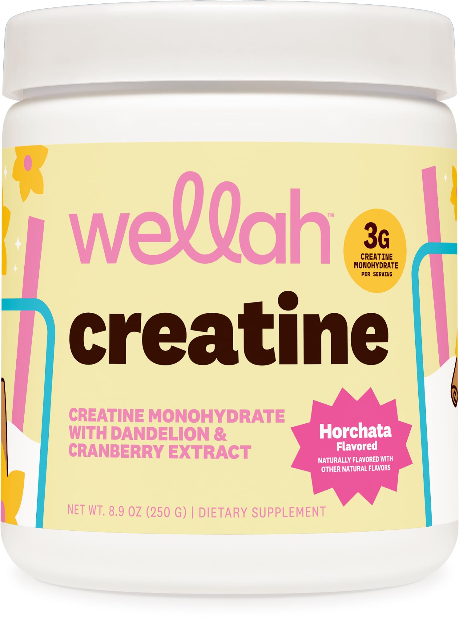 Wellah Creatine para Mujeres, bote, facilita consumo diario