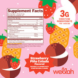 Wellah Creatina sabor Fresa Piña Colada, experiencia refrescante durante entrenamientos.