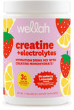 Wellah Creatine + Electrolytes: bote visible para hidratación y rendimiento.