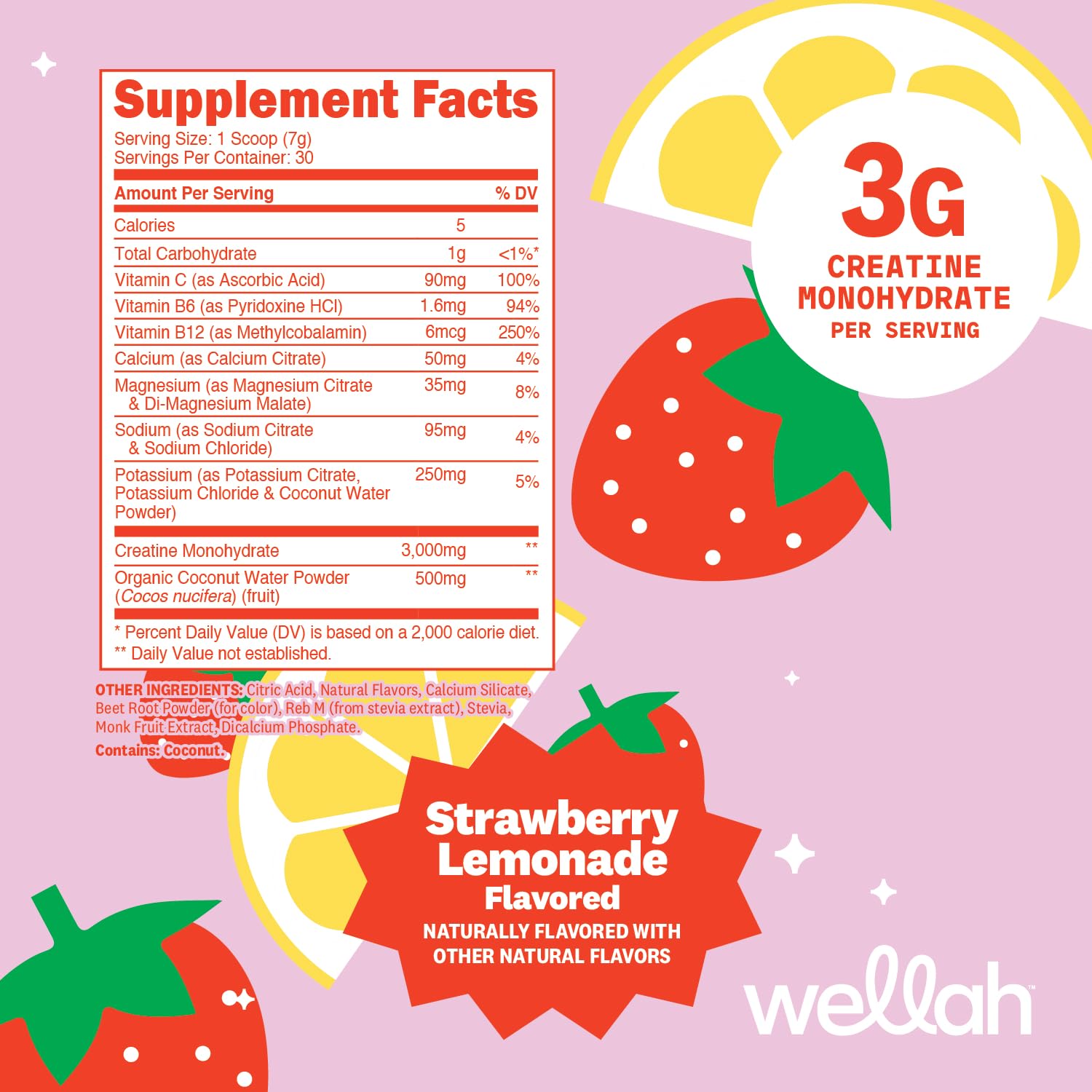 Wellah Creatine + Electrolytes: cucharita de dosis para porciones precisas.