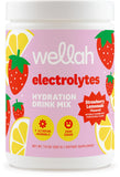 Wellah electrolitos polvo sabor fresa-limón en bote para hidratarse