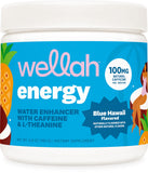 Wellah Energy Powder Blue Hawaii envase, energía para comenzar el día.