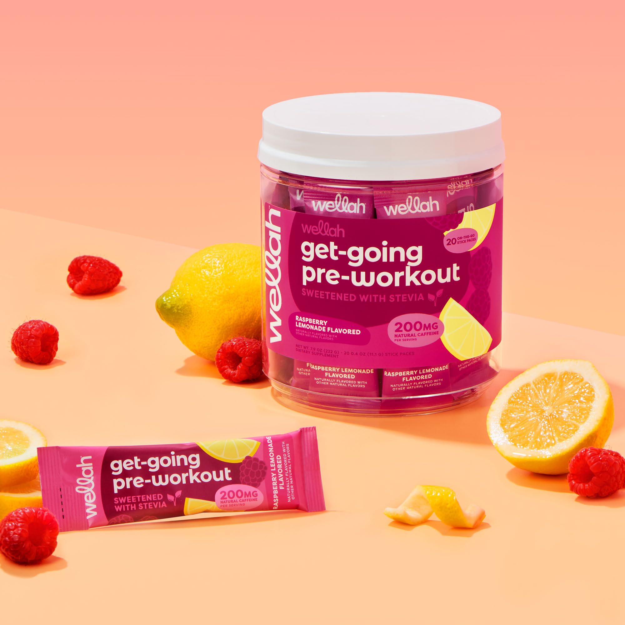 Wellah Get-Going durante el entrenamiento, energía rápida disponible.