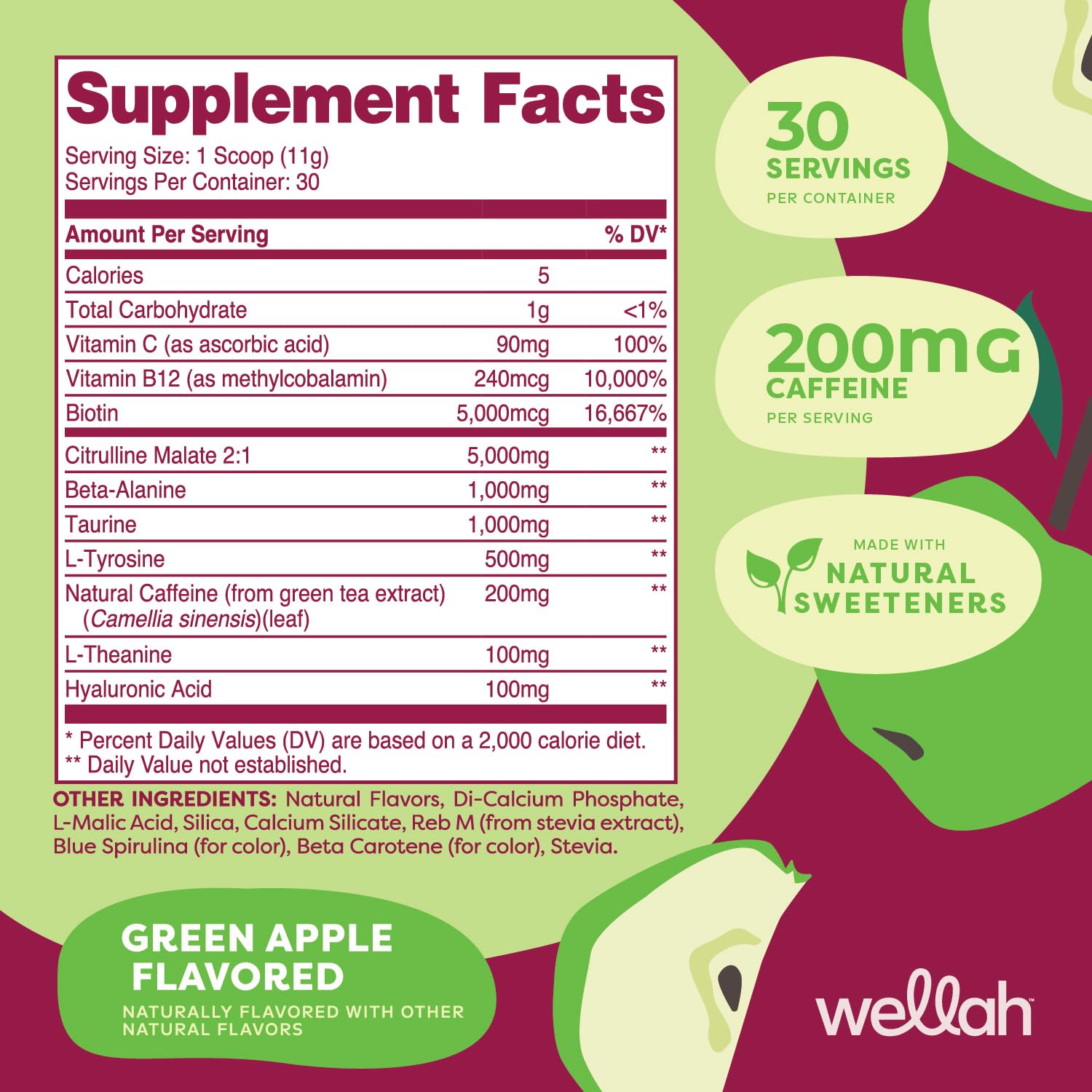 Wellah Get-Going Sabor Manzana Verde para entrenamientos más frescos.