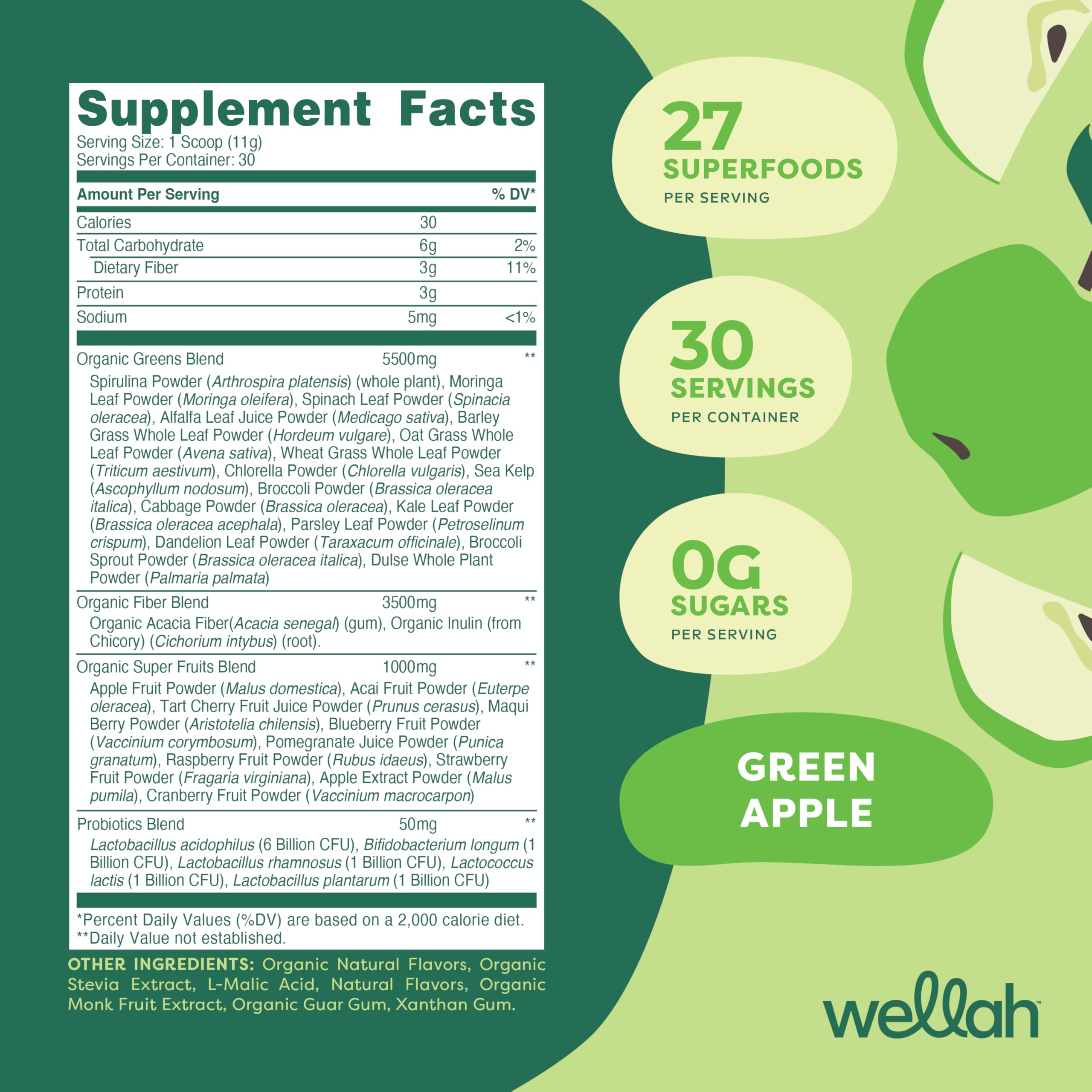 Wellah Leaf Laugh Love, cucharita medidora, dosis cómoda para tus smoothies verdes.
