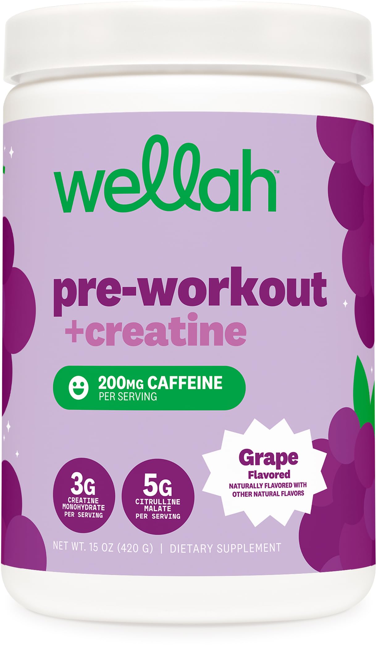 Wellah Pre-Entrenamiento Uva, bote: energía previa al entrenamiento