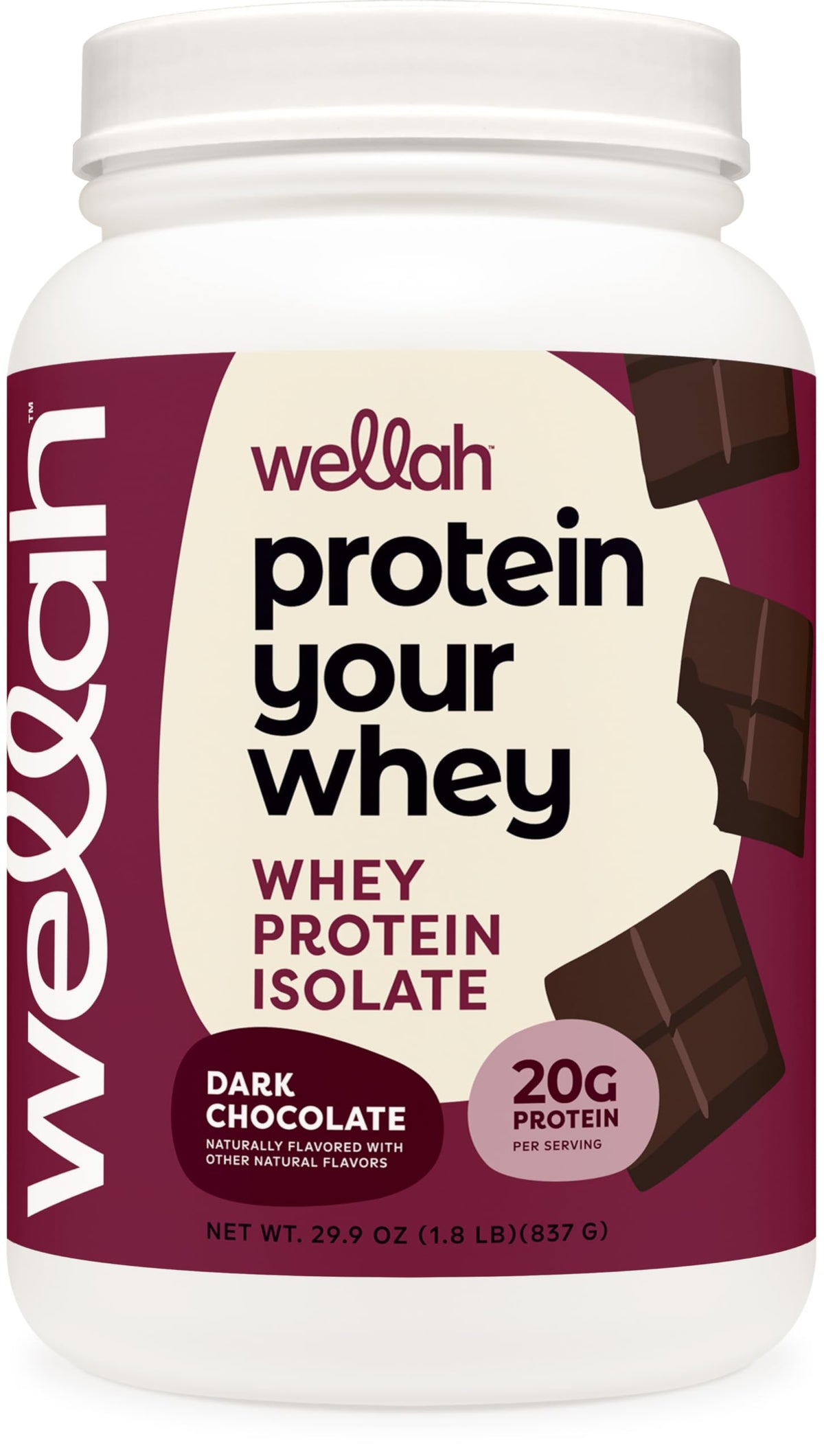 Wellah Protein Your Whey: bote de 30 porciones para uso diario