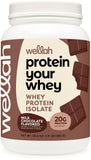 Wellah Protein Your Whey envase de 30 porciones para entrenamientos sostenidos.