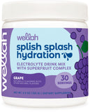 Wellah Splish Splash: botella de electrolitos uva para hidratación durante el entrenamiento