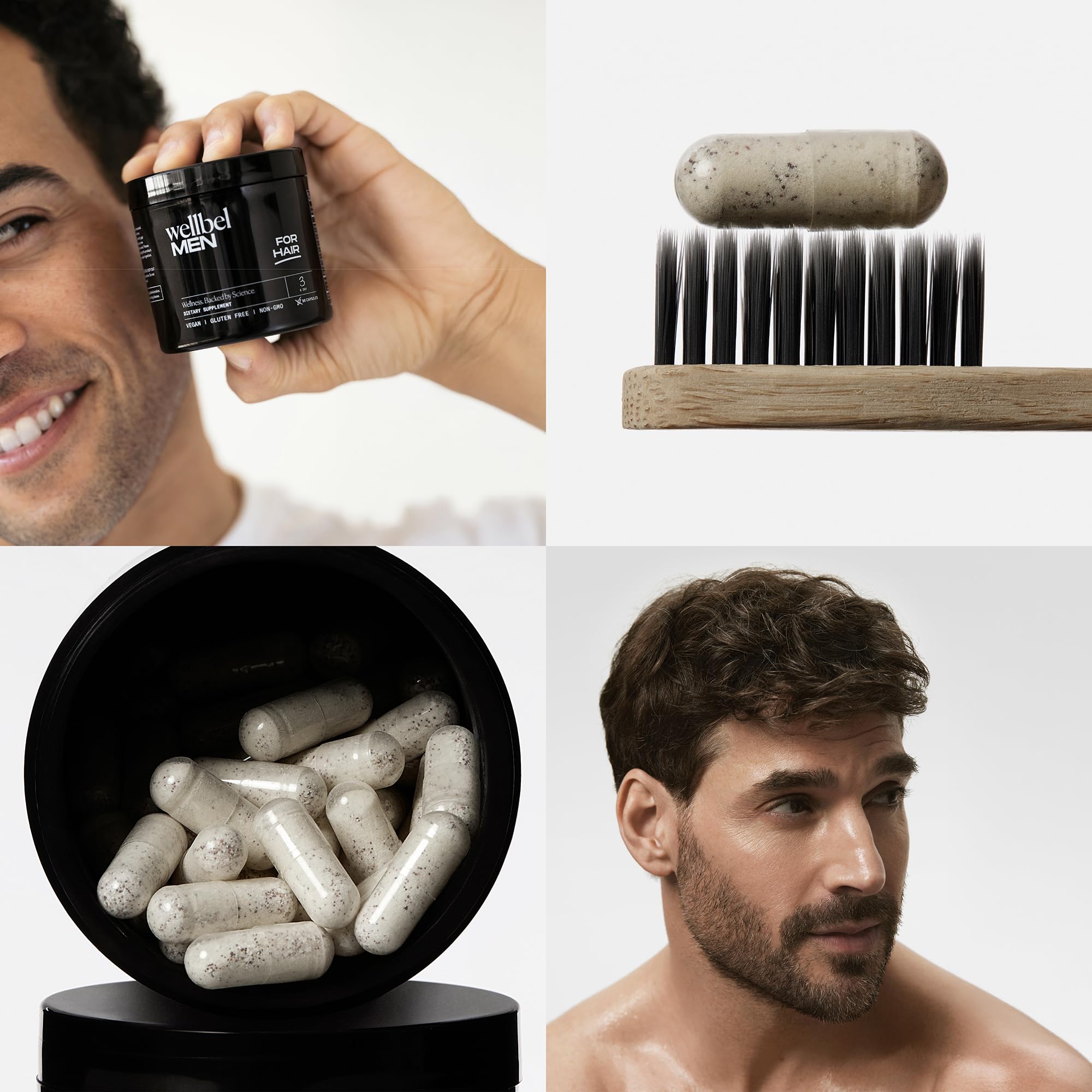 WELLBEL Men: cabello con mayor densidad, posible efecto de la suplementación.