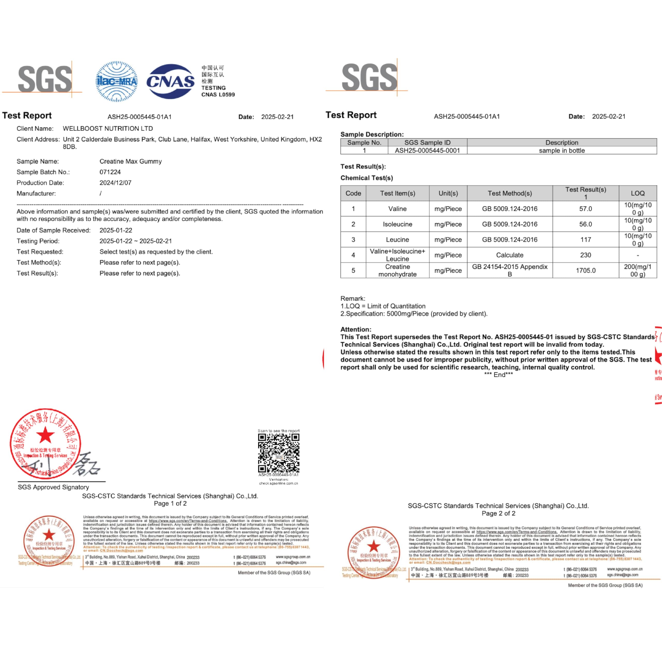 Etiqueta frontal de WellBoost Creatine Gold destacando vegan y sin azúcar