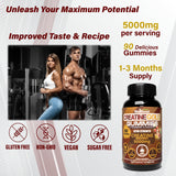 Persona sosteniendo gomitas WellBoost Creatine Gold para tomar entre series