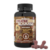 WellBoost Creatine Gold: gomitas sabor fresa-plátano para energía y resistencia en entrenamientos