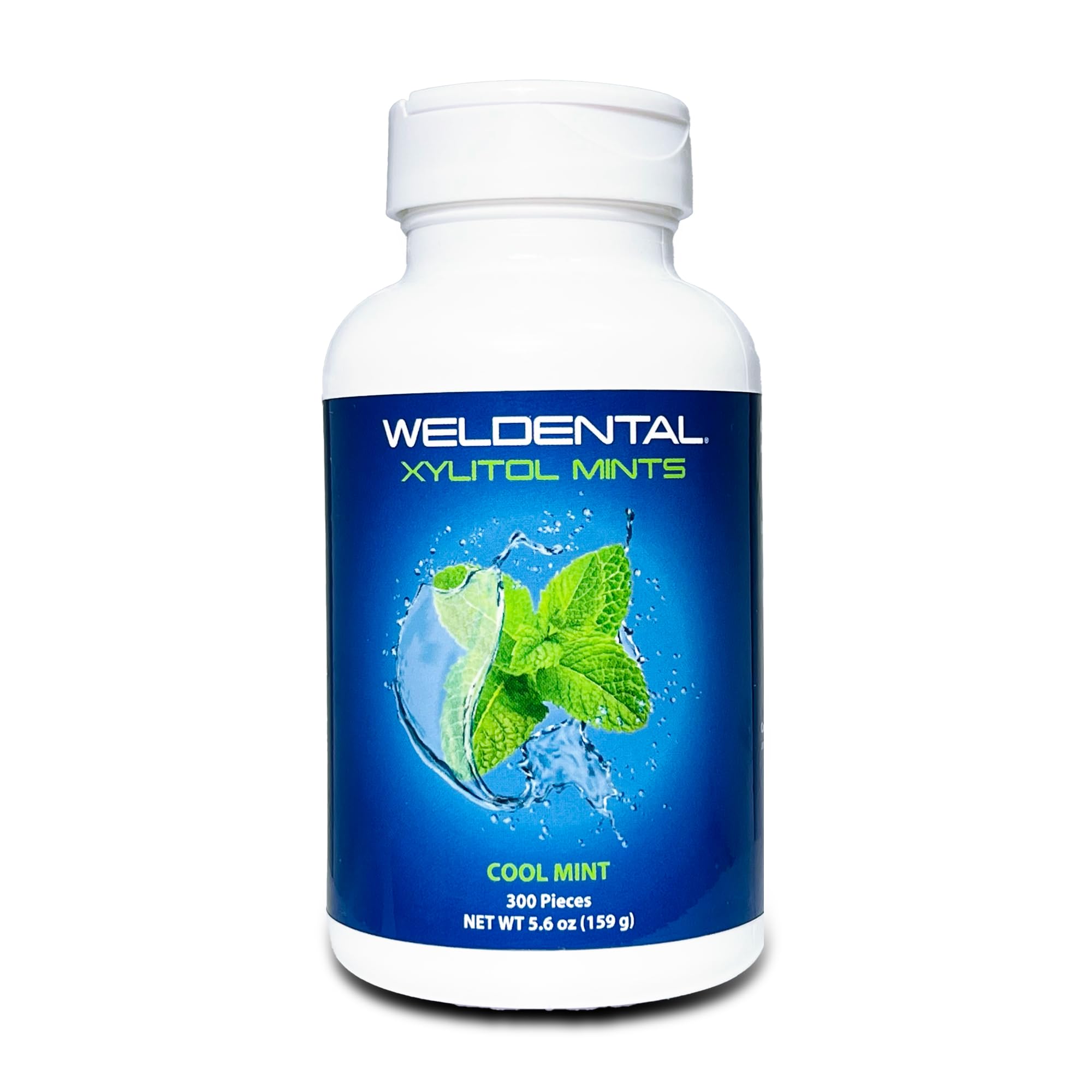 Welldental Mentas de Xilitol, 300 tabletas, sabor menta, opción para refrescar el aliento durante el día.