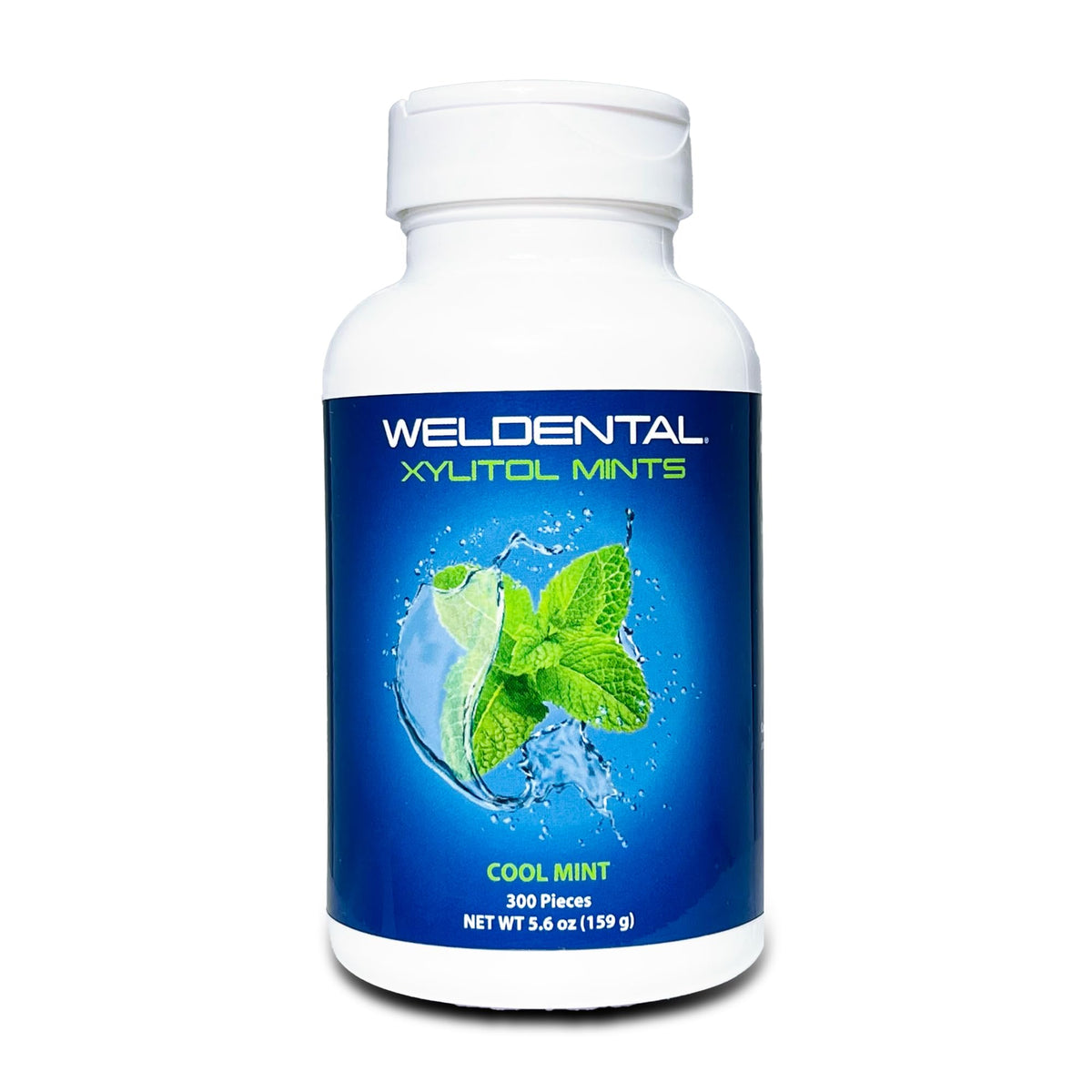 Welldental Mentas de Xilitol, 300 tabletas, sabor menta, opción para refrescar el aliento durante el día.
