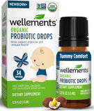 Wellements Drops: biberon en uso para apoyar la digestion diaria del bebe.