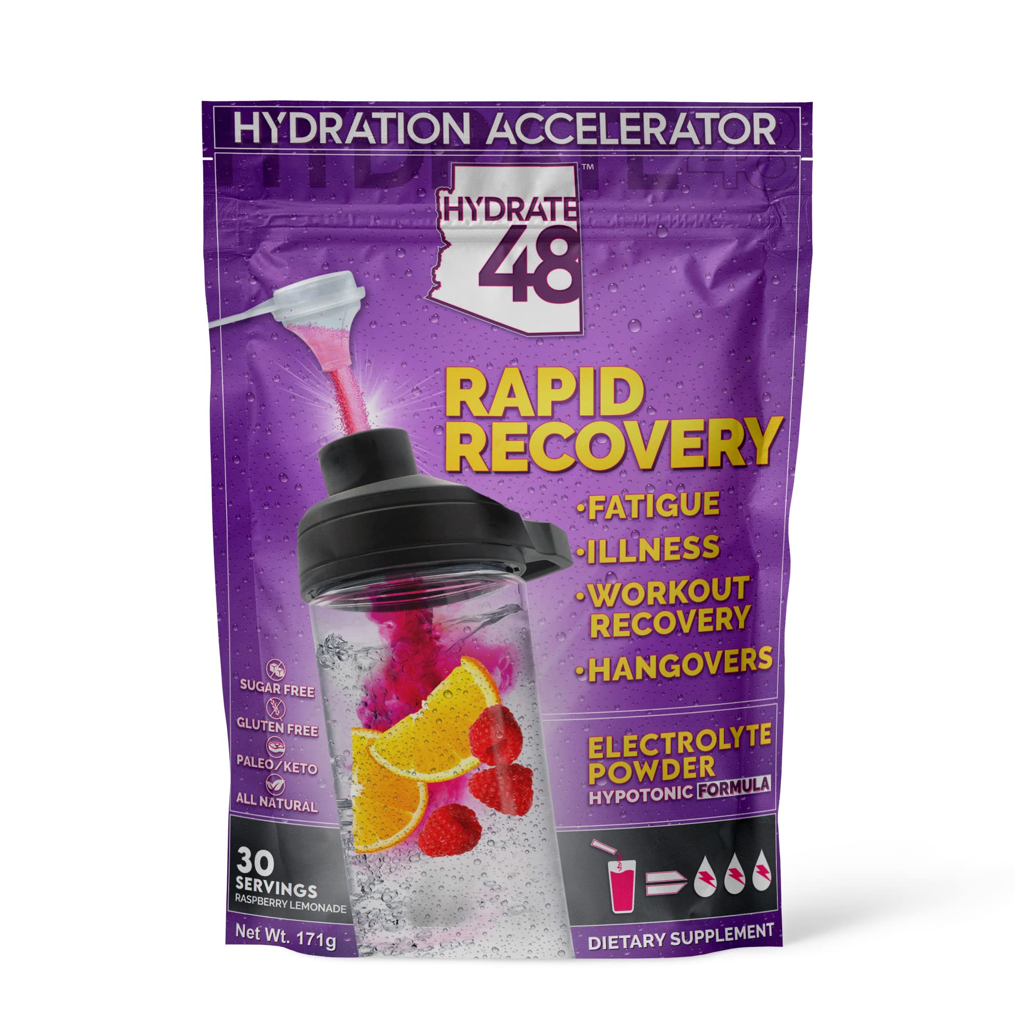 Wellgenix Hydrate48 polvo electrolitos sin azúcar para hidratacion diaria