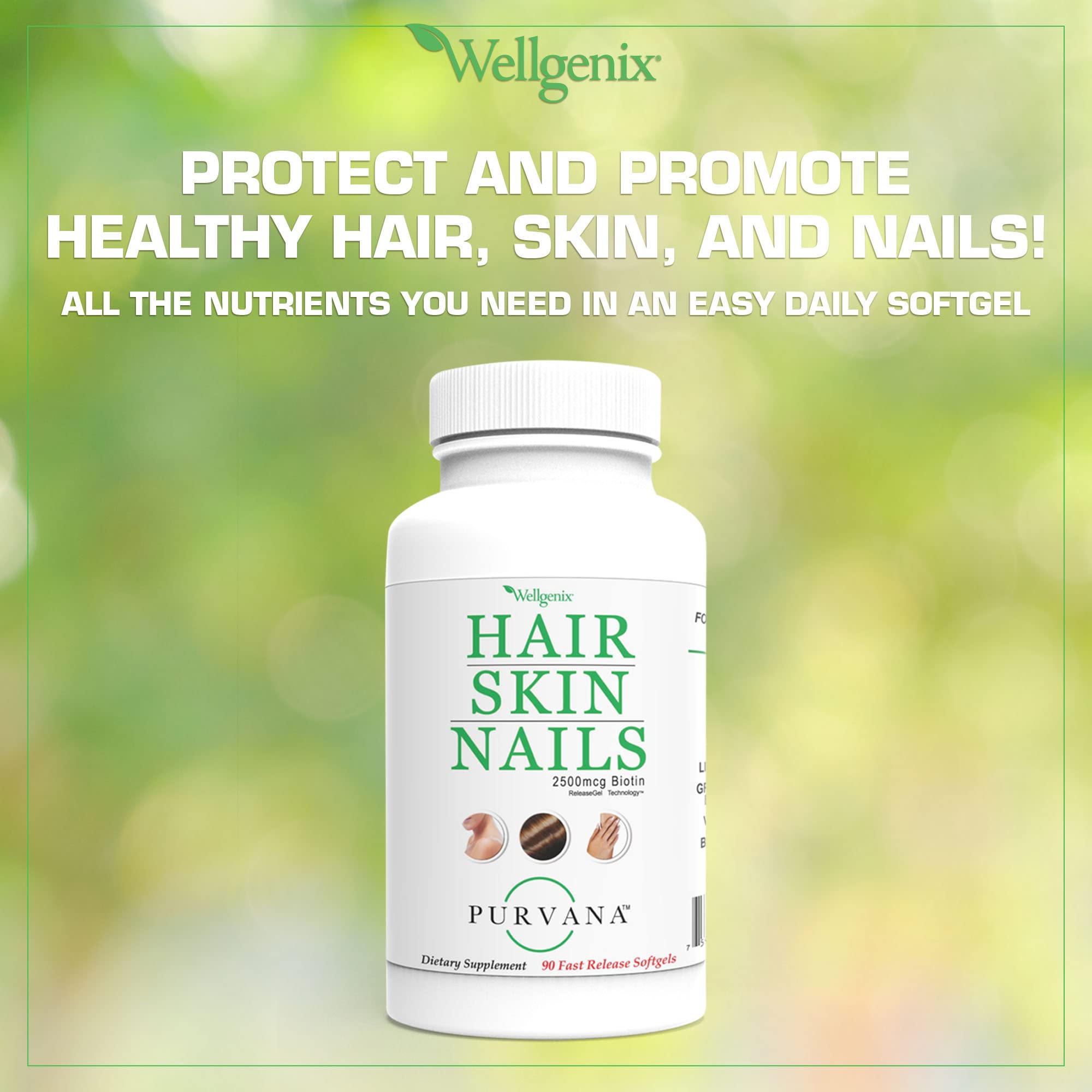 Wellgenix Purvana dosis diaria para rutina de belleza