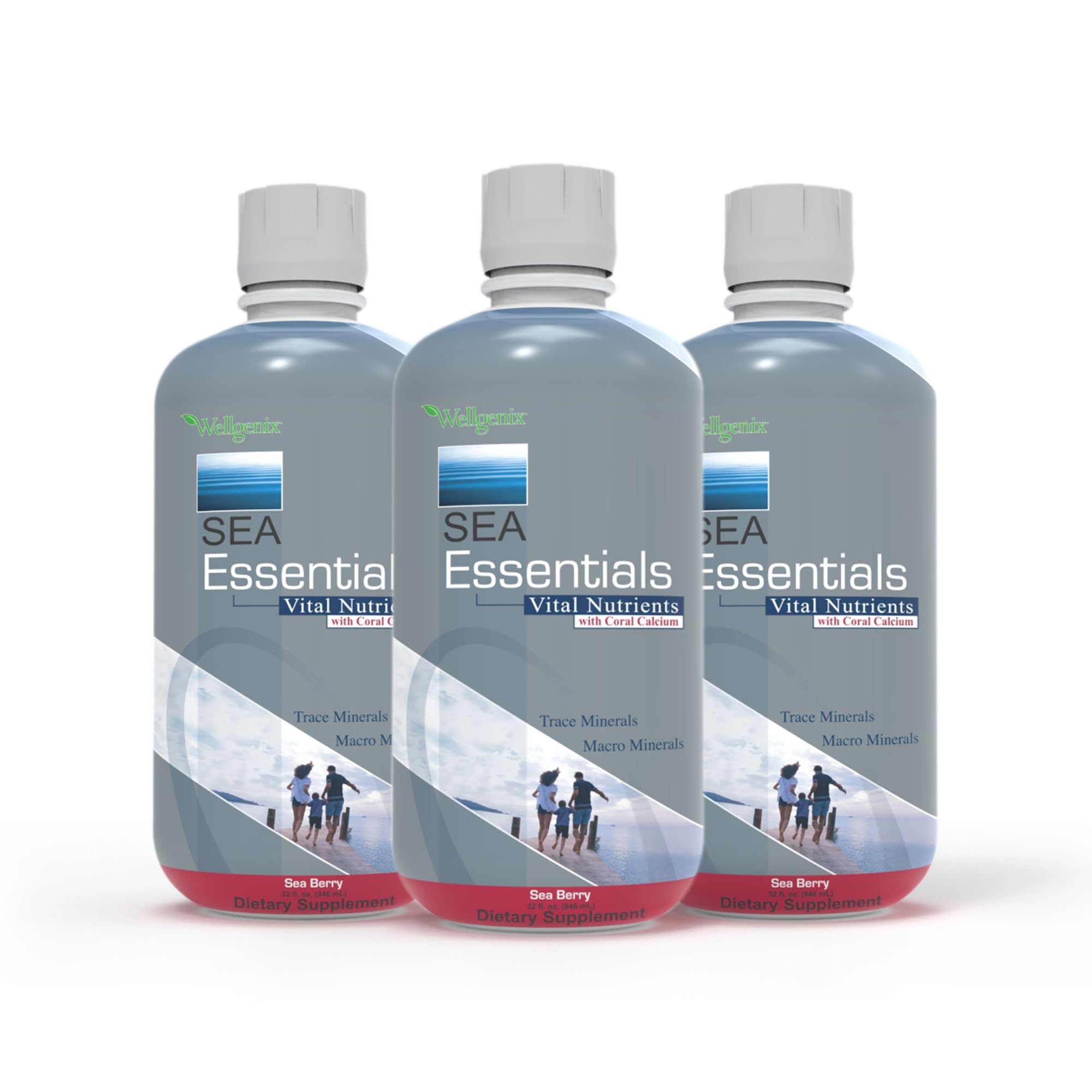 Wellgenix Sea Essentials botella frontal para nutrición diaria.