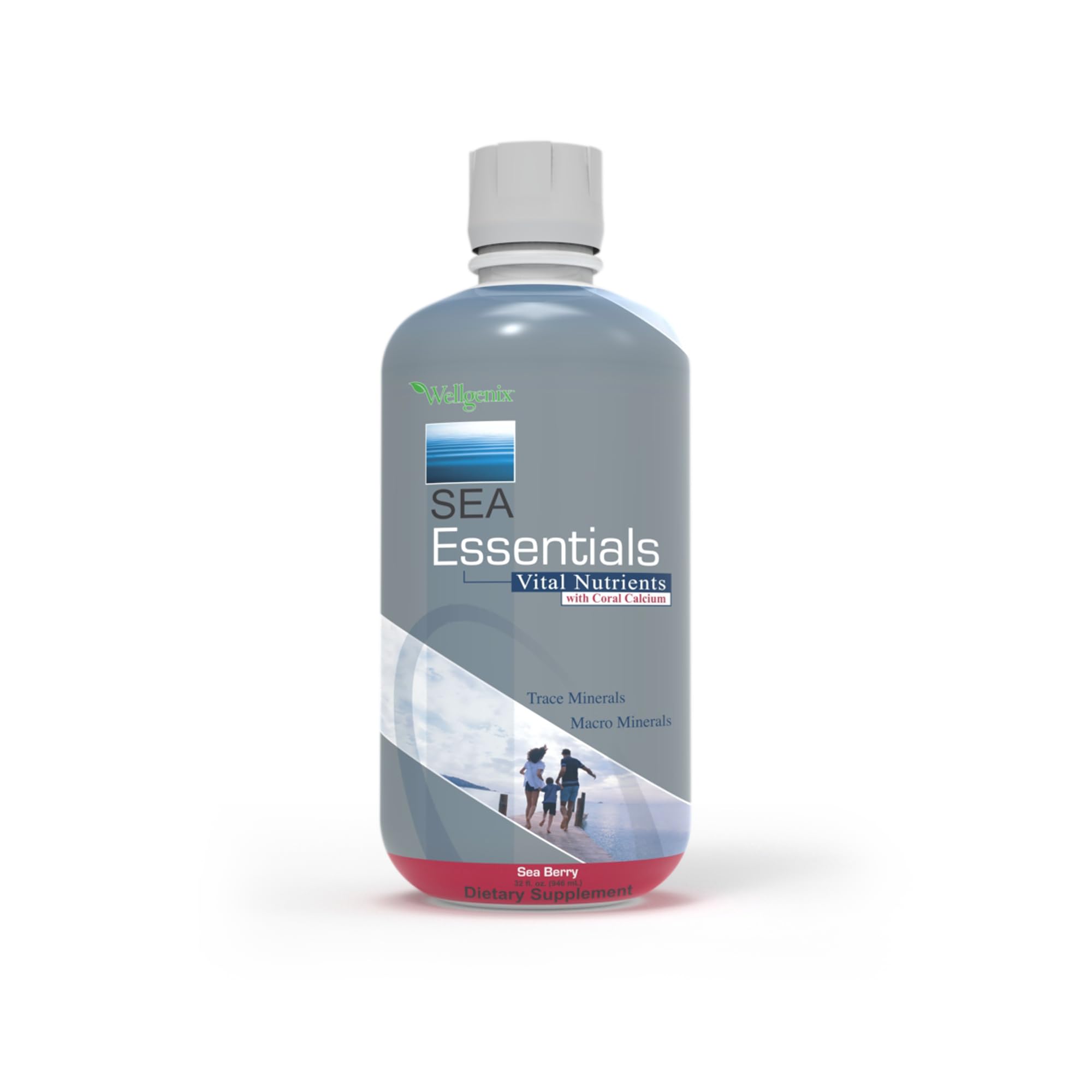 Dispersión líquida de Wellgenix Sea Essentials para consumo diario.
