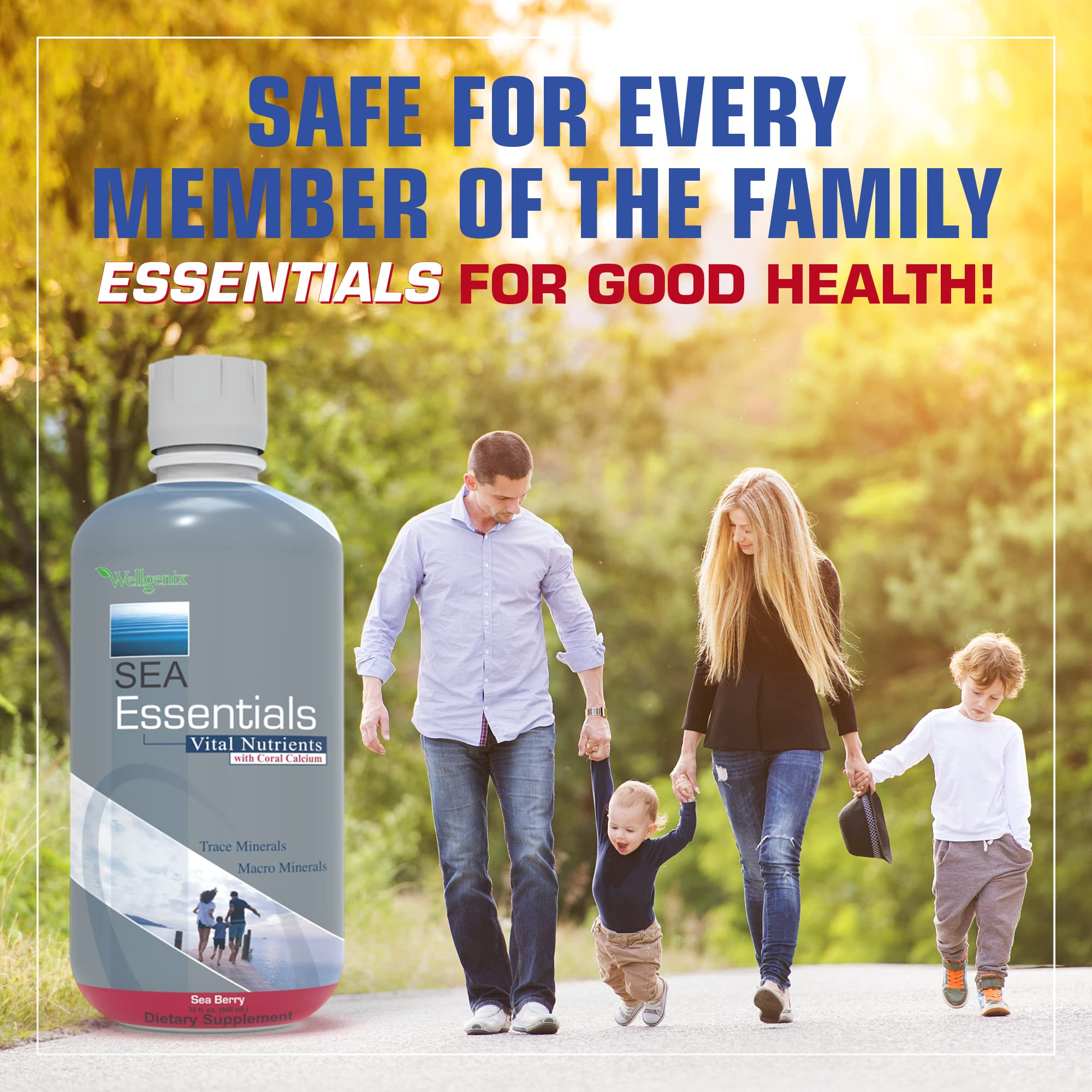Dosis diaria de Wellgenix Sea Essentials en una onza.