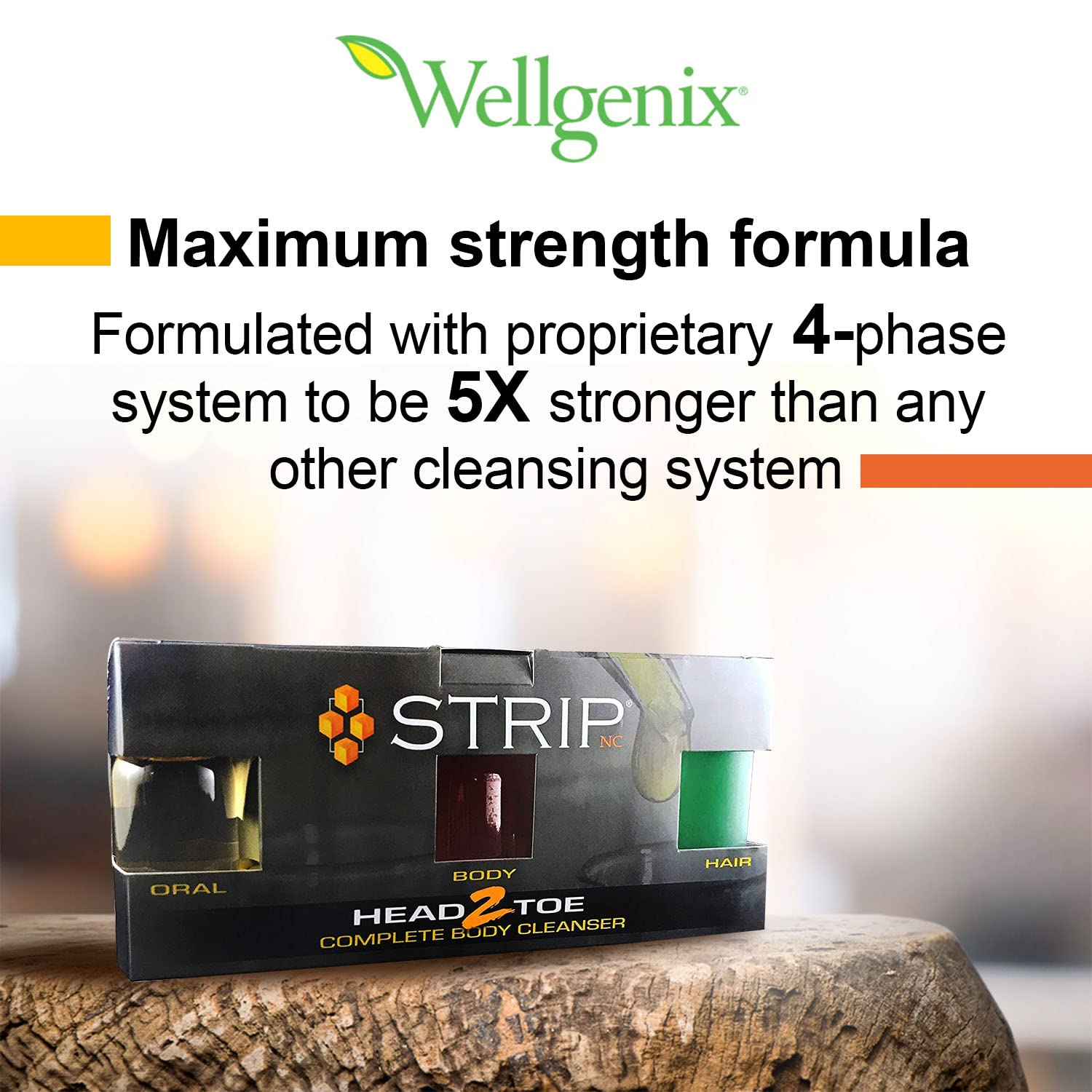 Wellgenix Strip Head 2 Toe cápsulas fáciles de tragar para limpieza eficaz.
