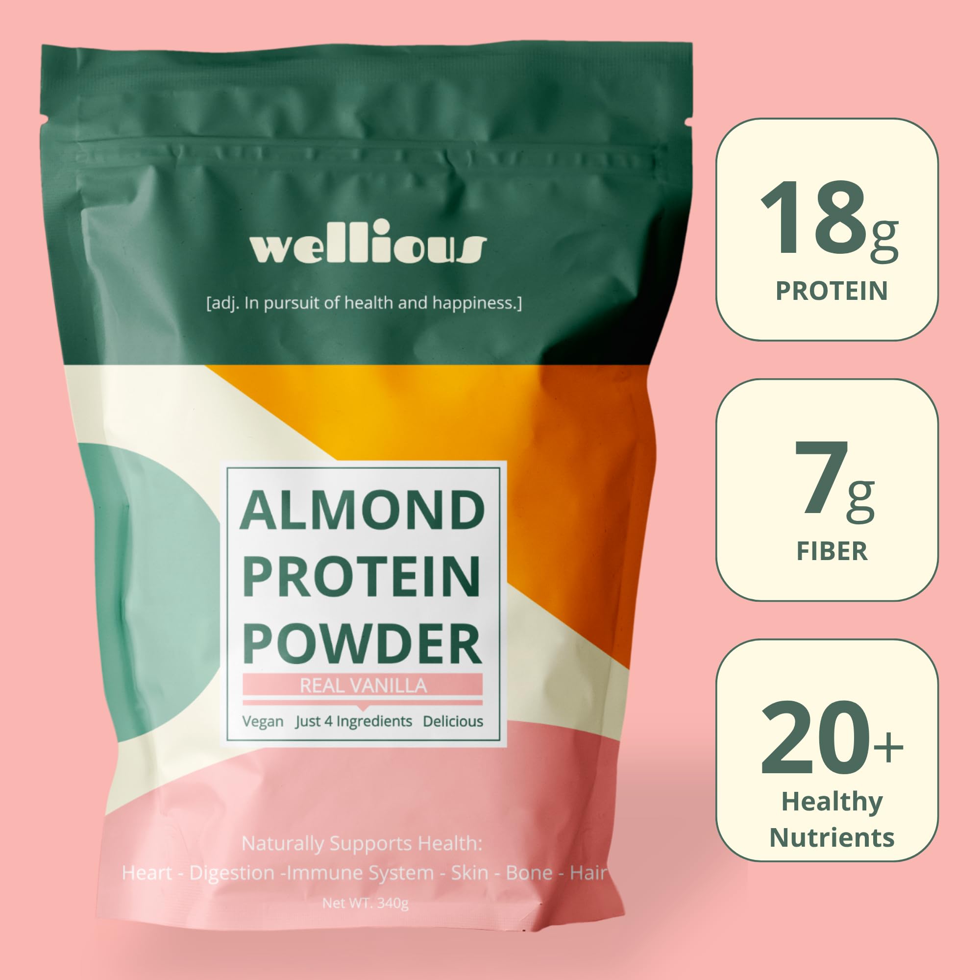 Batido de Wellious con proteína vegetal vainilla, mezcla suave y cremosa