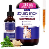 Wellix hierro líquido para gatos y perros, botella mostrada, ayuda a mantener energía diaria.