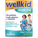 Wellkid inmunidad tabletas masticables sabor naranja-limón para apoyar la nutrición infantil