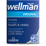 Wellman 30 tabletas con presentación clásica para hombres activos.