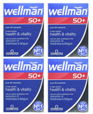 Wellman 50+ en caja frontal, apoyo diario para energía y vitalidad masculina.