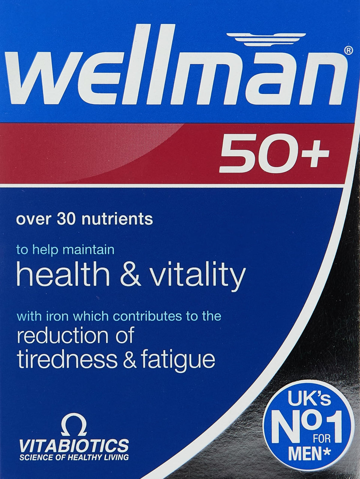 Wellman 50+ tabletas en frasco: apoyo diario a la energía para hombres activos.