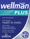 Wellman Plus tableta y cápsulas en pack doble para energía sostenida