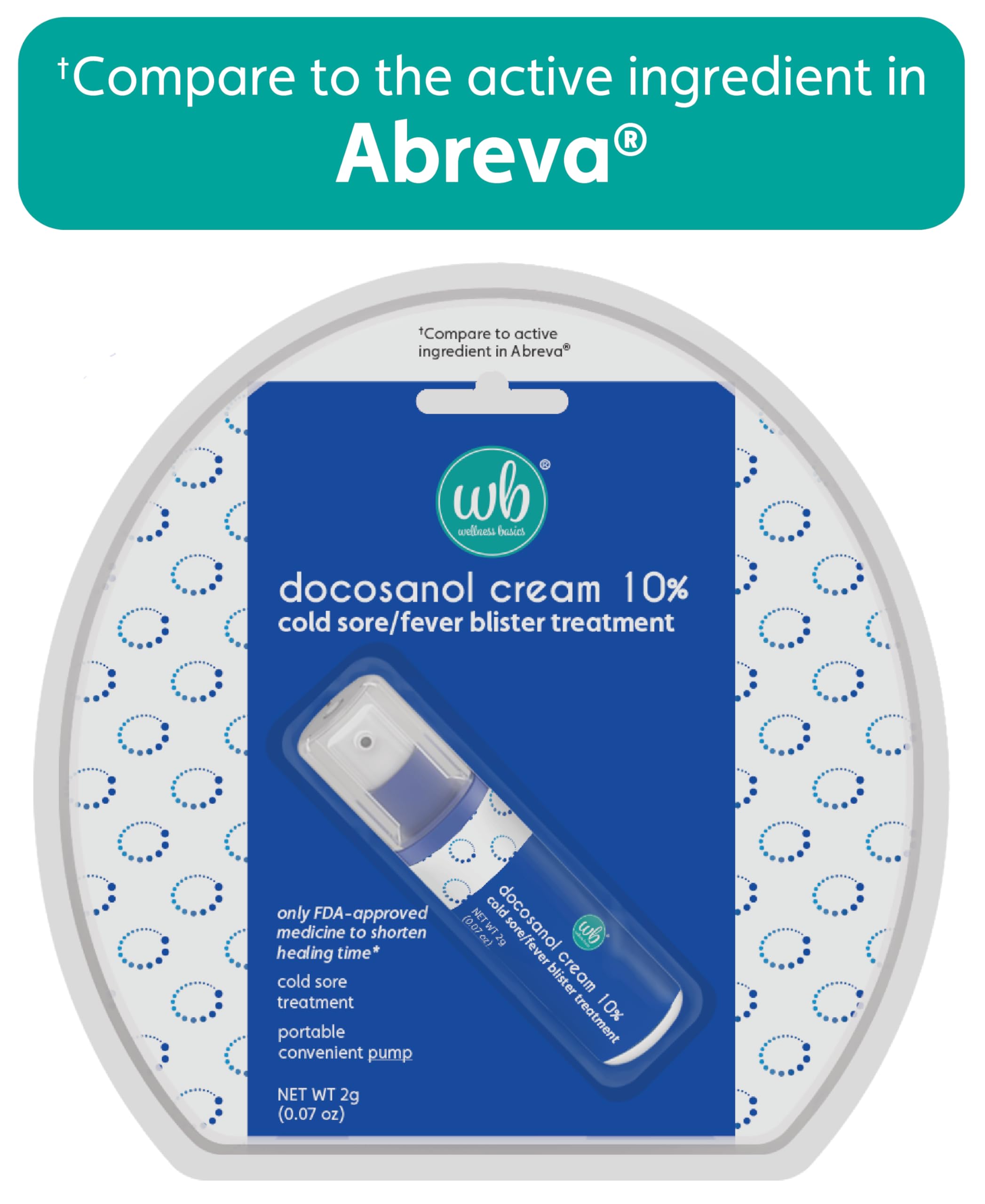 Wellness Basics Docosanol crema 10% envase portátil para bolso