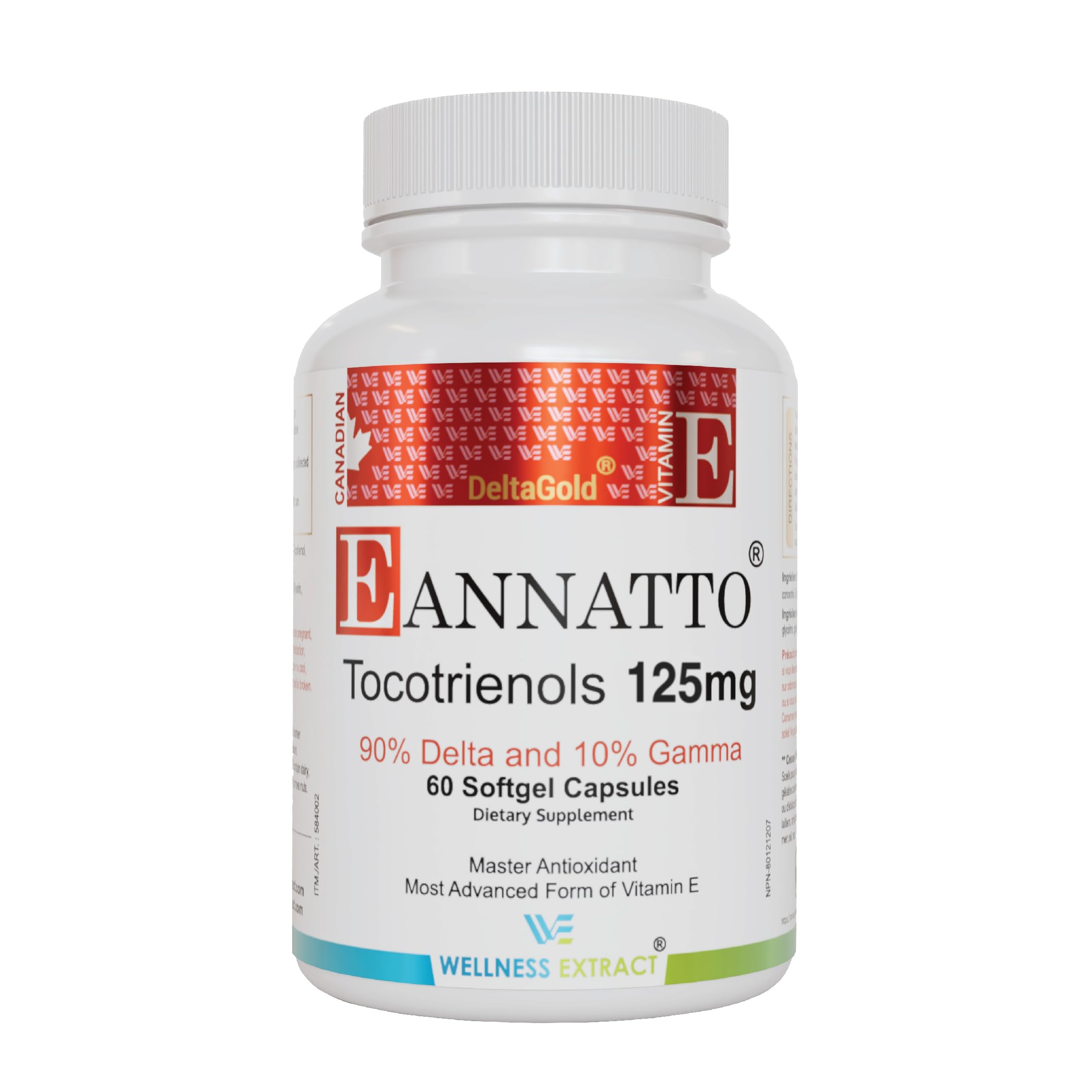 WELLNESS EXTRACT Eannatto tocotrienoles en botella, fácil de tomar para rutina diaria y apoyo antioxidante potencial