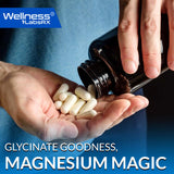 Caja del producto WELLNESS LABSRX Magnesio Glicinato, embalaje seguro y claro.