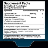 WELLNESS LABSRX Liposomal NAD 1500mg - cápsulas, soporte celular diario