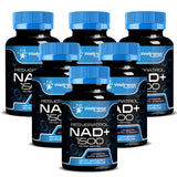 Wellness LabsRx NAD liposomales botella vista, mejora absorción y salud celular.