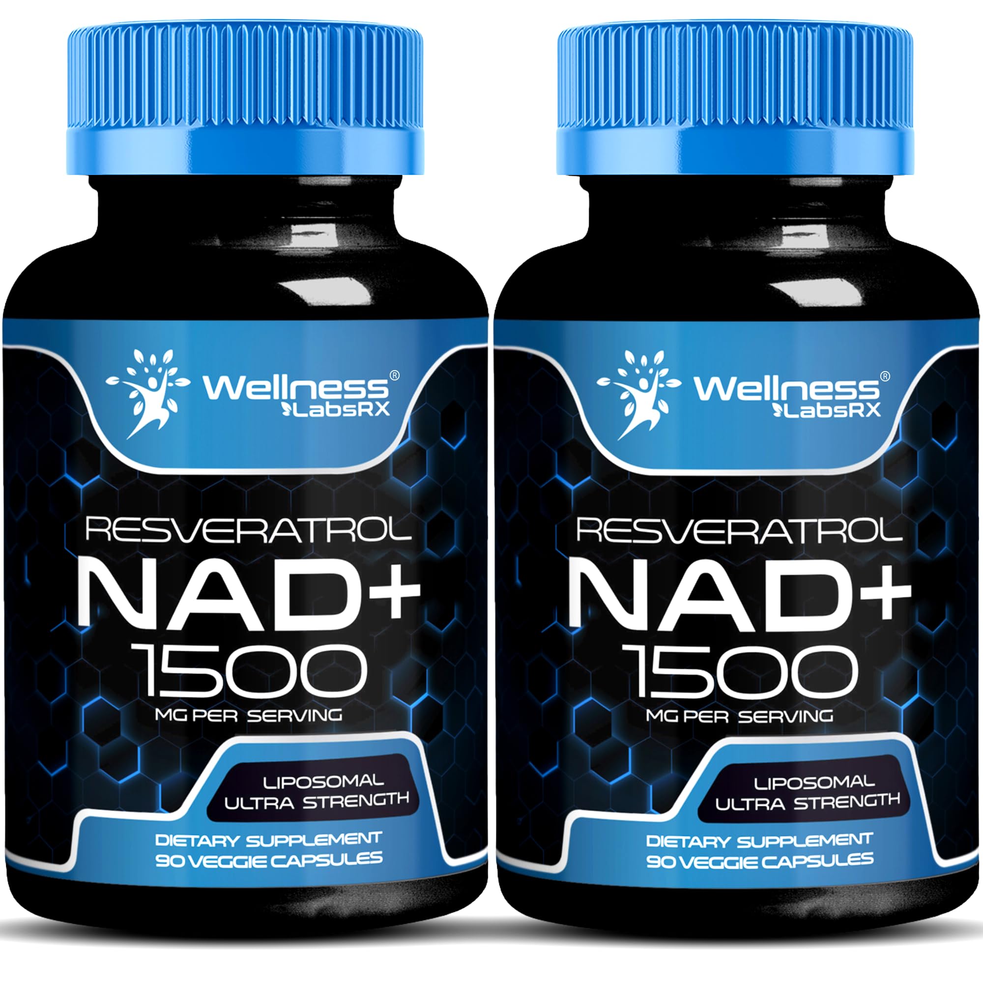 Wellness LabsRx NAD liposomal envase muestra dosis para energía sostenida